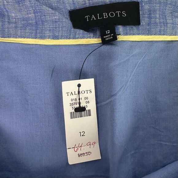 Talbots Embroidered A-Line Skirt size 12 Chambray - Picture 8 of 9